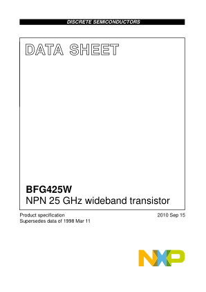 BFG425W 数据手册首页