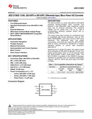 ADC121S655 datasheet cover page