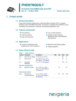 PHD97NQ03LT datasheet cover page