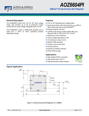 AOZ6604PI datasheet cover page