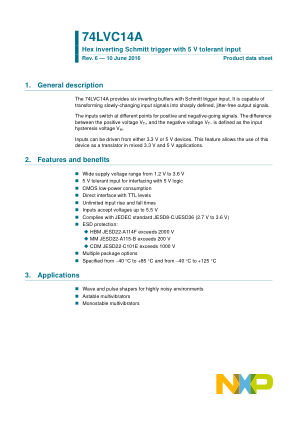 74LVC14ADB653 datasheet cover page
