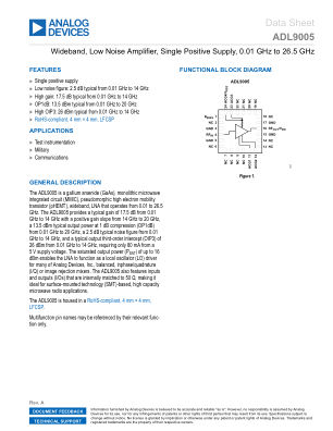 ADL9005 datasheet cover page