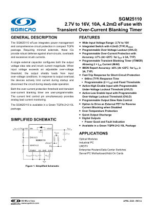 SGM25110 datasheet cover page