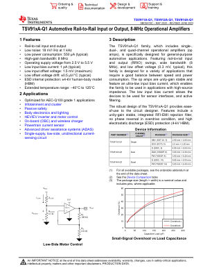 TSV914A-Q1 datasheet cover page