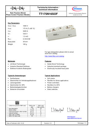 TT175N datasheet cover page