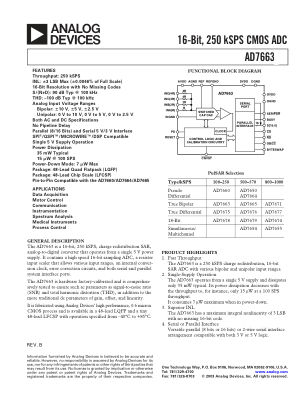 AD7663 数据手册首页