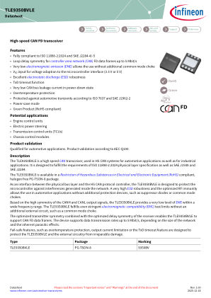 TLE9350BVLE datasheet cover page