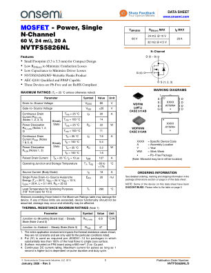 NVTFS5826NL 数据手册首页