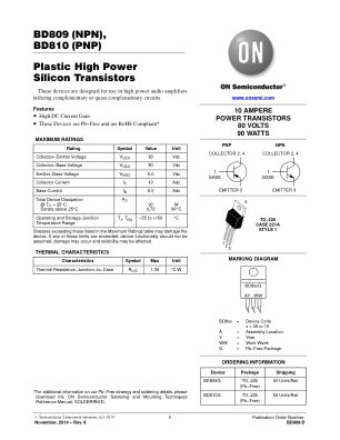 BD809 datasheet cover page