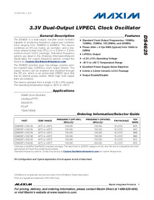 DS4625 datasheet cover page