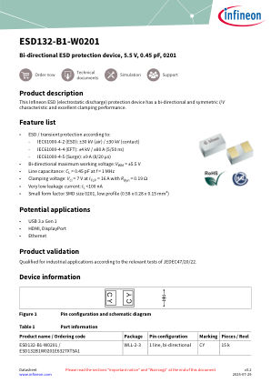 ESD132-B1-W0201 datasheet cover page