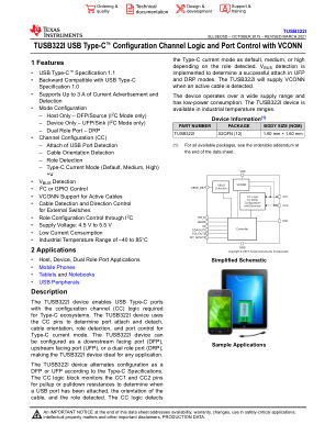 TUSB322I datasheet cover page