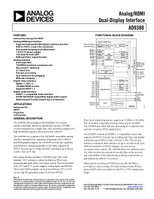 AD9380 数据手册首页