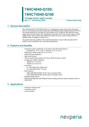 74HC4040PW-Q100J datasheet cover page