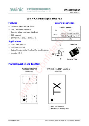 AW402015 datasheet cover page