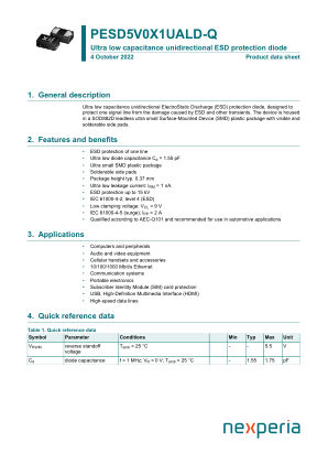 PESD5V0X1UALD-QYL datasheet cover page