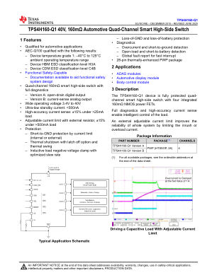 TPS4H160-Q1 datasheet cover page