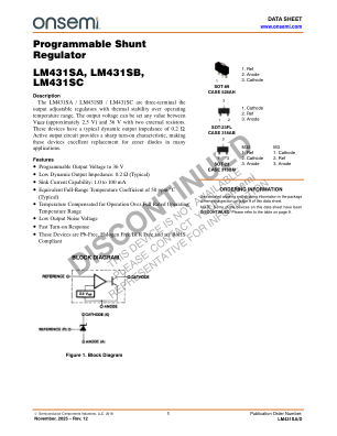LM431SA 数据手册首页
