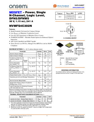 NVMFS4C302N 数据手册首页