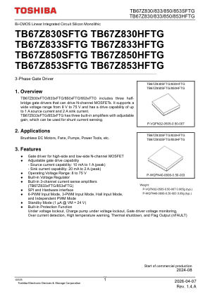 TB67Z850SFTG datasheet cover page