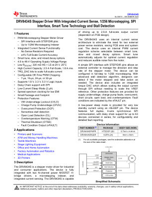 DRV8434S datasheet cover page
