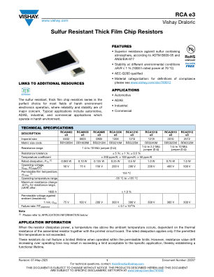 RCAE3 datasheet cover page