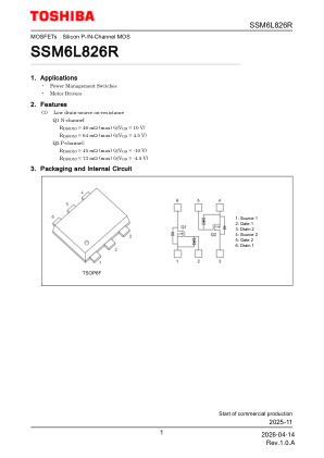 SSM6L826R datasheet cover page