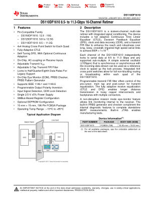 DS110DF1610 datasheet cover page