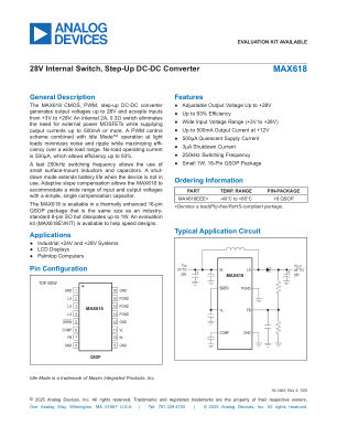 MAX618 数据手册首页