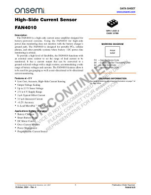 FAN4010 datasheet cover page