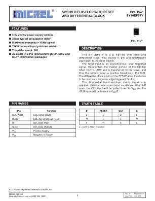 SY10EP51VZG-TR datasheet cover page