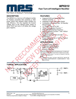 MP6910 datasheet cover page