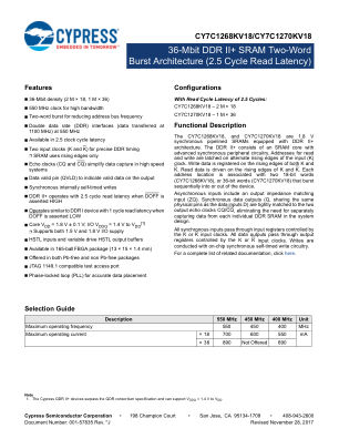 CY7C1268KV18 datasheet cover page
