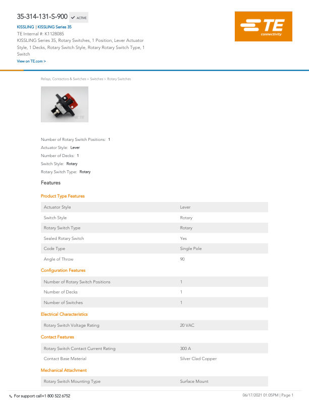 35-314-131-S-900 datasheet cover page