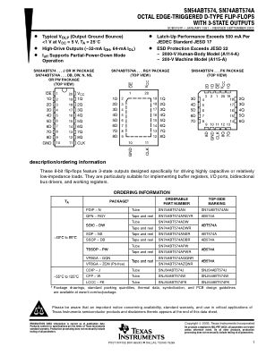 SN74ABT574A 数据手册首页
