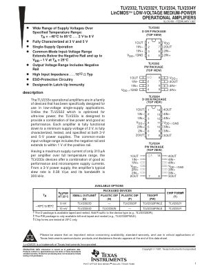 TLV2332 datasheet cover page