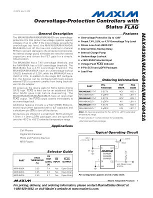 MAX4838A-MAX4842A datasheet cover page