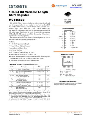 MC14557B 数据手册首页