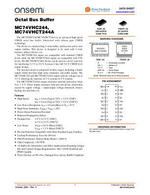 MC74VHC244 数据手册首页