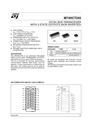 M74HCT245 datasheet cover page