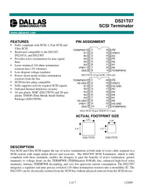 DS21T07 datasheet cover page