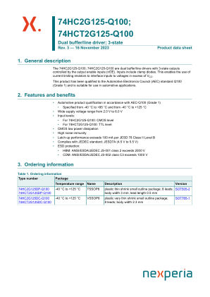 74HC2G125DP-Q100H datasheet cover page