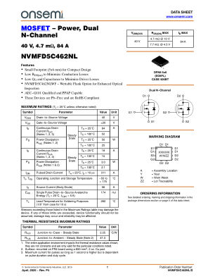 NVMFD5C462NL datasheet cover page