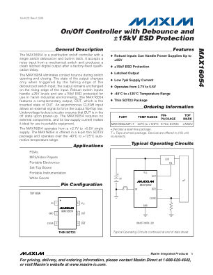 MAX16054 datasheet cover page
