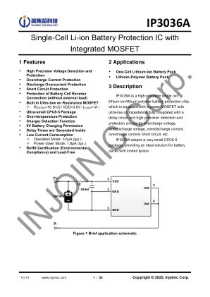 IP3036A 数据手册首页