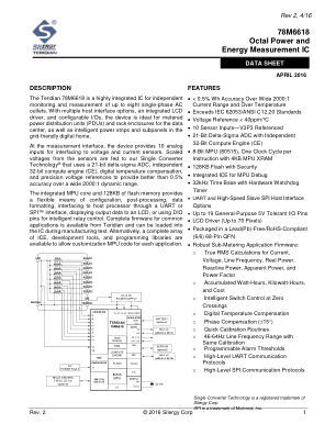 78M6618 datasheet cover page