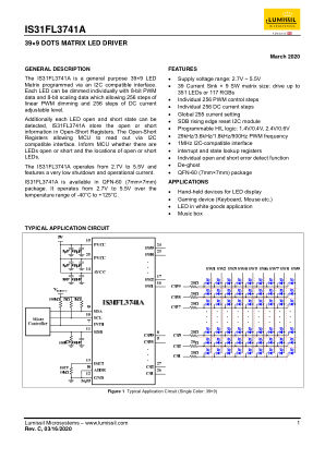 IS31FL3741A-QFLS4-TR datasheet cover page