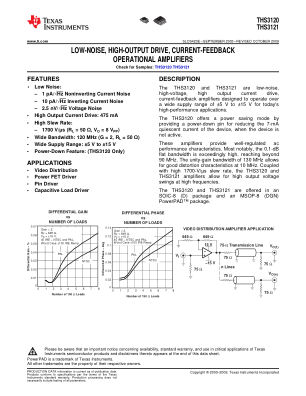THS3121 datasheet cover page