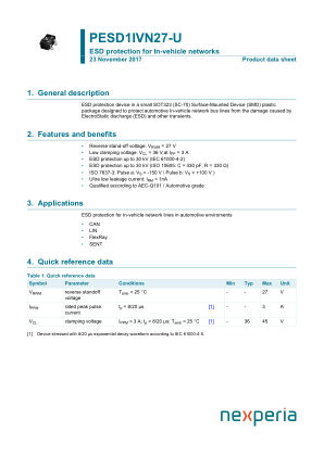 PESD1IVN27-U datasheet cover page