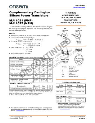 MJ11021 数据手册首页